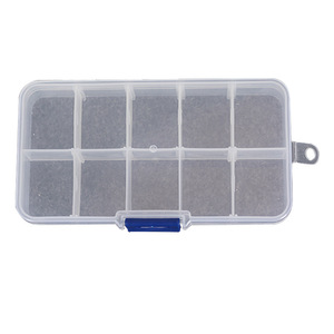 Plastic Storage <b>Box</b> <b>With</b> 10 Compartments Detachable <b>Lid</b> For Tools Hardware Accessories Portable Organizer Rectangle Shape - Product Image 1