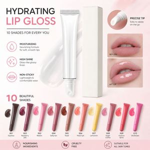 Ensemble de gloss à lèvres en tube souple à marque privée, logo personnalisé, OEM ODM, baume à lèvres hydratant imperméable avec emballage personnalisé - Product Image 2