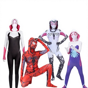 Wholesale Satin <strong>Spiderman</strong> Custom Adult Nightgown with Cartoon Pattern Full Length Quick Dry Drawstring Closure Cosplay - Product Image 2