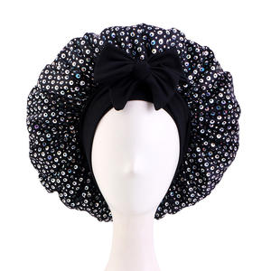 Nouveauté : <span class=keywords><strong>Bonnet</strong></span> de nuit en satin pour femme, long et à queue, monocouche, pour le soin des cheveux, idéal pour les voyages, le <span class=keywords><strong>ski</strong></span> et les sports, avec motif à sequins - Product Image 6