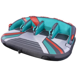 Tabung air dapat ditarik tiup kustom olahraga air perahu 4 pengendara Jet air Ski olahraga tiup Sofa ditarik tabung