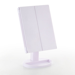 Portable <strong>Compact</strong> Pocket LED Makeup <strong>Mirror</strong> 21 LED Light Square Cosmetic <strong>Mirror</strong> With Touch Screen Plastic Finish Folding <strong>Design</strong> - Product Image 4