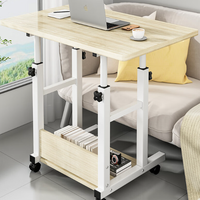 Nouvelle arrivée, table pour ordinateur portable au design moderne, réglable en hauteur, bureau pour ordinateur portable, table de chevet, table d'étude mobile avec roulettes