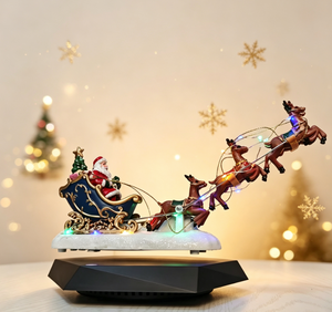 Trineo 3D Magnético Levitante con Renos y Luz, Adorno de Escritorio, Decoración Navideña para Mesa, Decoración Festiva de Navidad - Product Image 4