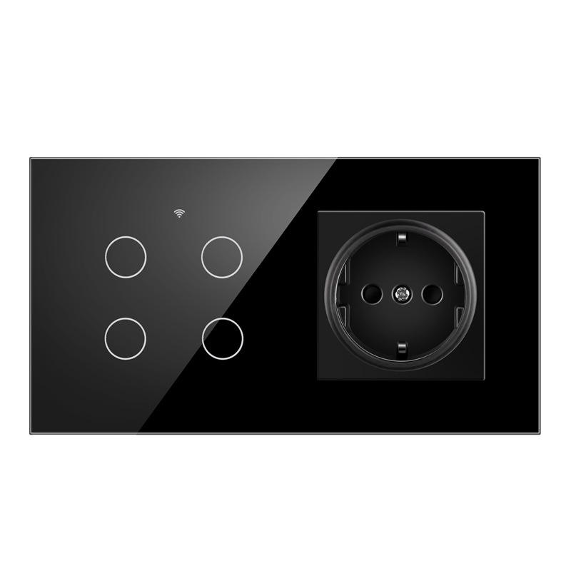 157wifi quatre ouvertures en verre allemand noir