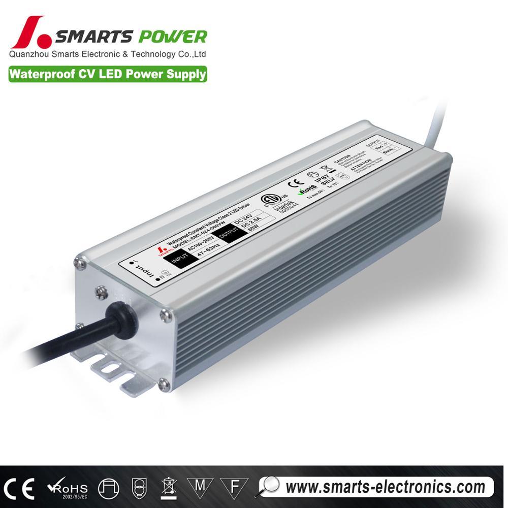 CE RoHS ETL aprobado Slim LED driver 12 V/24 V 60 W crece la fuente de alimentación de luz