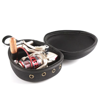 JSFUN Sac de transport portable noir PJ74 en EVA étanche pour moulinets de pêche, fermeture éclair monocouche, compatible moulinets à tambour, spinning et radeau