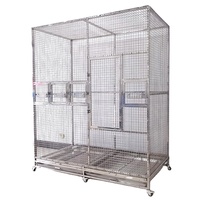 Cage à Ara EURVET Premium en Acier Inoxydable 304, Ajustable et Durable, Grande Volière pour Oiseaux à Usage Vétérinaire