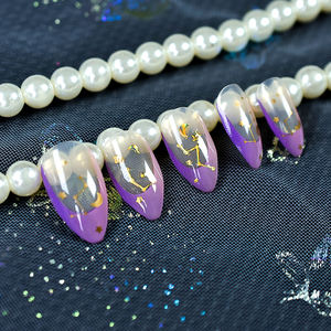 <span class=keywords><strong>Faux</strong></span> ongles à presser avec pointes françaises, motif étoiles et lune, forme amande moyenne, brillants, transparents <span class=keywords><strong>pour</strong></span> <span class=keywords><strong>mariage</strong></span> et fête - Product Image 6