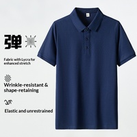 Polo d'été pour homme OEM, en nylon respirant, coupe ample, manches courtes, col rabattu, décontracté, pour le golf, avec logo personnalisé