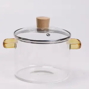 Cucina speciale coperchio per pentola in vetro borosilicato alto fornello a induzione pentola per zuppa pentola in vetro binaurale trasparente