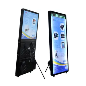 Çift taraflı mobil dijital sırt çantası yürüyüş billboard alüminyum çerçeve ile elektronik led ekran açık yol kenarında sokak