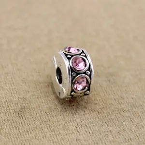 Crystal Alloy Positioning Big Hole Bead Buckle Multicolor Optional Large Hole Beads Buckle Factory Outlet Beads Charm