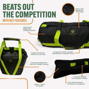 Échantillon gratuit Sandbag Pro - Sac de sable d'entraînement avec sac de remplissage à triple fermeture et sangle en nylon renforcée - Sable non inclus - Product Image 3