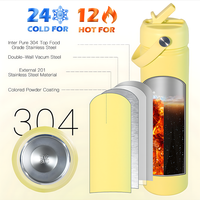 Bouteille isotherme quotidienne en acier inoxydable de 25 oz pour adultes, couleurs assorties, avec paille et bouchon anti-fuite, commande en gros pour la vente au détail et les acheteurs de marques