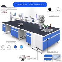 Banc de laboratoire tout en acier, console, hotte aspirante, banc central, table d'expérimentation chimique en provenance de Chine pour les écoles, les départements de recherche