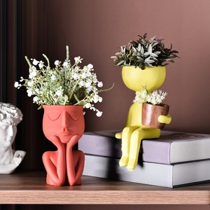 Vaso di fiori ornic Face Art Color vaso di fiori decorazione per soggiorno vaso di fiori di lusso <span class=keywords><strong>in</strong></span> <span class=keywords><strong>resina</strong></span> astratto vaso di fiori - Product Image 3