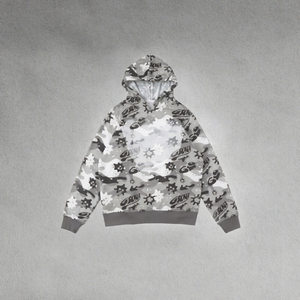 Sudadera con estampado de dibujos animados en camuflaje gris, chaqueta unisex con cremallera estilo streetwear - Product Image 3