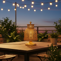 Lampe de table marocaine européenne artisanale en gros avec lumière LED AC blanc chaud pour la décoration du salon