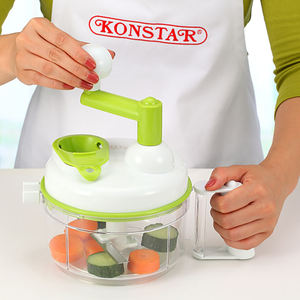 New Hot Selling Adjustable Plastic Double Blade Green Rotate Garlic Quickly Chop Tabletop <b>Vegetable</b> <b>Cutter</b> - Product Image 3