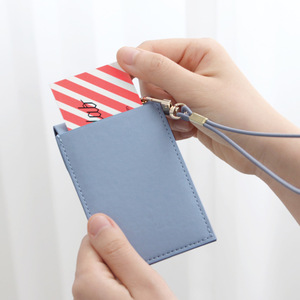 Korean style fashionable leather card <b>holder</b>, neckband <b>ID</b> card/bus card/access card <b>holder</b>, work badge/name tag - Product Image 3