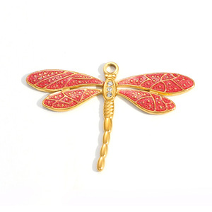 Оптовые подвески SUMMLY: Капли масла, Фрукты, Скворцы, Бабочки, Сердца. Позолоченные 18К золотом, из нержавеющей стали. Модные ювелирные украшения. - Product Image 4