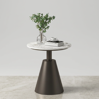 Meubles de salon au design italien simple et moderne, table basse en marbre de luxe, table d'appoint en marbre et métal doré