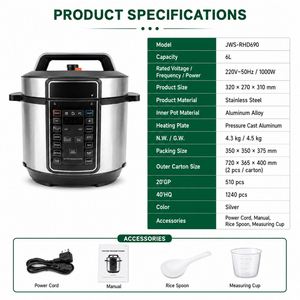 Autocuiseur Électrique Intelligent Multifonctionnel avec Tasse Mesureuse, Écran LED Numérique et Cuve Intérieure Antiadhésive – Idéal pour la Cuisson Commerciale du Riz - Product Image 6