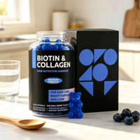 Gummies multi-collagène avec biotine et vitamine C - Complément pour la peau, les cheveux et les ongles pour femmes, usage adulte, support OEM