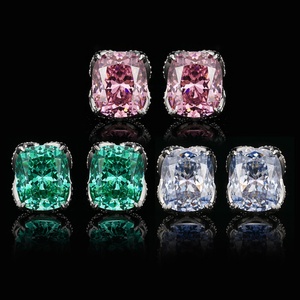 High Quality Jewelry Eco-friendly Copper 10*12MM Cubic Zirconia Green Stone Flower <b>Petal</b> Earrings for Delicate Feminine Charm - Product Image 3