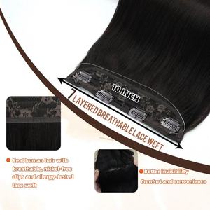 Extensiones de Cabello con Hilo Invisible de 18-22 Pulgadas, Cabello Humano Liso Remy Brasileño 100% para Cabello de Todos los Colores, Personalizable, Largo - Product Image 3