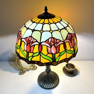 LongHuiJing for Style 16inch Multicolored Stained Glass Dome Flexible Table Lamp for Office Home Bedroom Decoration - Product Image 3
