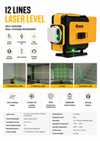 Niveau laser rotatif autonivelant vert pour extérieur, avec trépied, 5 points, idéal pour la pose de carreaux – Conception d'usine