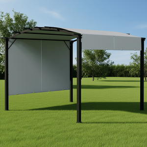 Pergola rétractable moderne en acier gris 11x11, auvent de jardin extérieur, gazebo, pavillon, protection solaire - Product Image 2