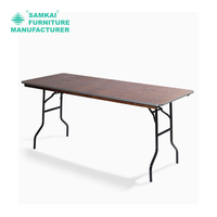 Table de banquet pliante portable SK-ZDZ-A004 rectangulaire 48 pouces avec surface stratifiée pour usage extérieur