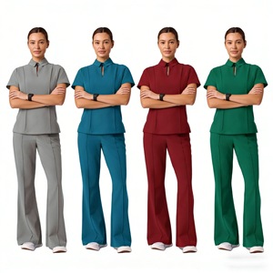 Blouse médicale unisexe en tissu polyester Dobby pour infirmières et médecins – Ensemble d'uniformes chirurgicaux pour hôpitaux - Product Image 2