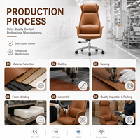 Chaise de bureau de direction en cuir à dossier haut, réglable en hauteur, pivotante, ergonomique, pour manager, bureau à domicile