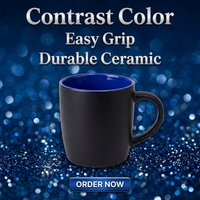 Mugs en céramique électriques Riviera à deux pierres, 10 oz et 11 oz, avec logo personnalisé, noir mat, en vrac, cadeaux promotionnels d'entreprise de Boston