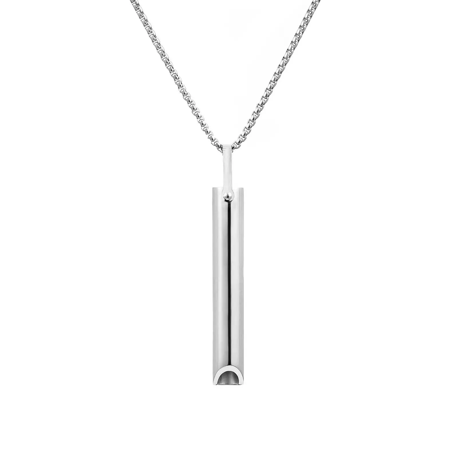 Through the two ends of the hollow round tube smoke design AIDS smoking cessation essential whistle pendant necklace