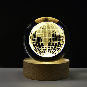 Tinh thể Bóng Đêm ánh sáng mặt trăng trang trí máy tính để bàn trang trí nội thất Thiên Văn Học hệ thống năng lượng mặt trời mô hình trang trí mặt trăng rắn gỗ trong suốt - Product Image 3