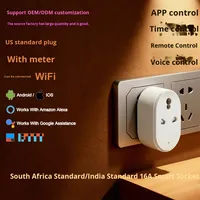 Prise intelligente WiFi en cuivre pour Inde et Afrique du Sud, interrupteur télécommandé, maison connectée, surveillance de la puissance 16A, programmation horaire