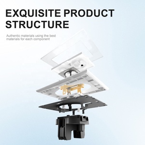 Glass Bảng điều chỉnh Ổ cắm điện tường ổ cắm kính màu đen EU 16A điện tường ổ cắm cho trang trí nội thất - Product Image 6