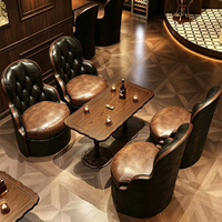 Ensemble de canapé et table de bar vintage en bambou, couleur personnalisable, pour restaurant, café, bar à whisky