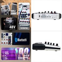 Console de mixage Demao 6 canaux avec amplificateur, 99 effets Dsp