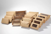 Caja de Almuerzo Plegable Desechable Ecológica de Papel Kraft Marrón, Resistente a Grasa y Aceite, para Catering, Personalizable, para Fideos