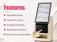 Imprimante à ongles intelligente commerciale avec conception personnalisée par IA, écran tactile de 15,6 pouces, caméra 22MP, machine intégrée d'impression et de séchage