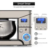 Robot pâtissier électrique 5L, mélangeur de pâte à gâteau, batteur planétaire pour boulangerie, mélangeur de farine numérique, mélangeur de cuisine sur socle