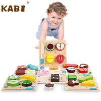 YD TOYS Ecologisch verantwoorde, niet-toxische houten fruit- en groentesnijset voor kinderen, educatief keukenspeelgoed voor unisex kinderen van 4-6 jaar oud