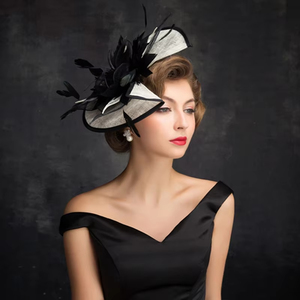 Moda boda SInamay Fascinator sombrero Derby fiesta sombrero Vintage Iglesia Kentucky <span class=keywords><strong>Ascot</strong></span> <span class=keywords><strong>sombreros</strong></span> nupcial diadema Fascinator mujeres - Product Image 1