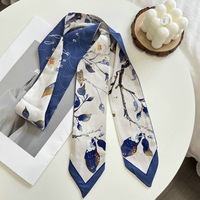 Écharpe en polyester estivale, éclaircissante, à motifs floraux frais, ruban long pour femmes, bandeau multifonction haut de gamme, fin et étroit, attache-cheveux, sac